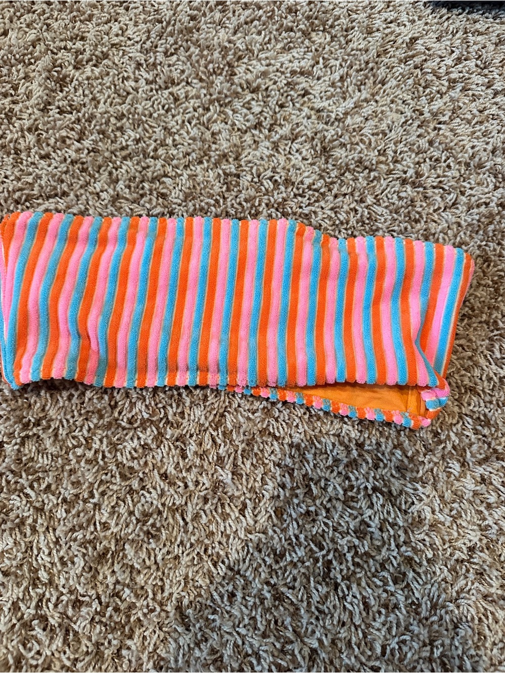 triangl swimwear Neon Stripe Bandeau Bikini Top - Pink, Orange, Blue